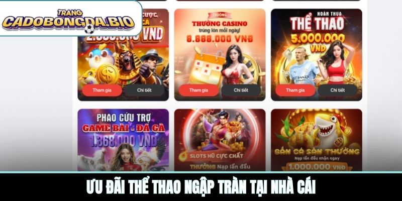 Ưu đãi thể thao ngập tràn tại nhà cái